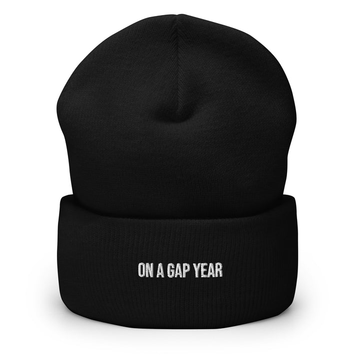 On A Gap Year trendy beanie hat front view, travel accessories for women