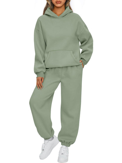 2-Piece Women’s Travel Hoodie & Sweatpants Set – Comfy Airport Outfit  Travel Clothing