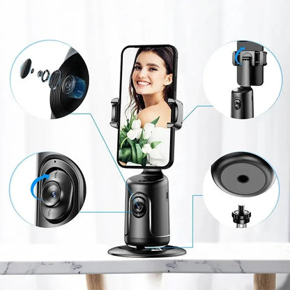 Auto Face Tracking 360° Rotation Gimbal Phone Holder – Your Ultimate Vlog & Livestream Companion – Travel Accessories