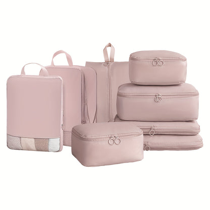 8 Pieces Travel Organisers - Waterproof Packing cubes for your carry-on or suitcase  Travel Organisers
