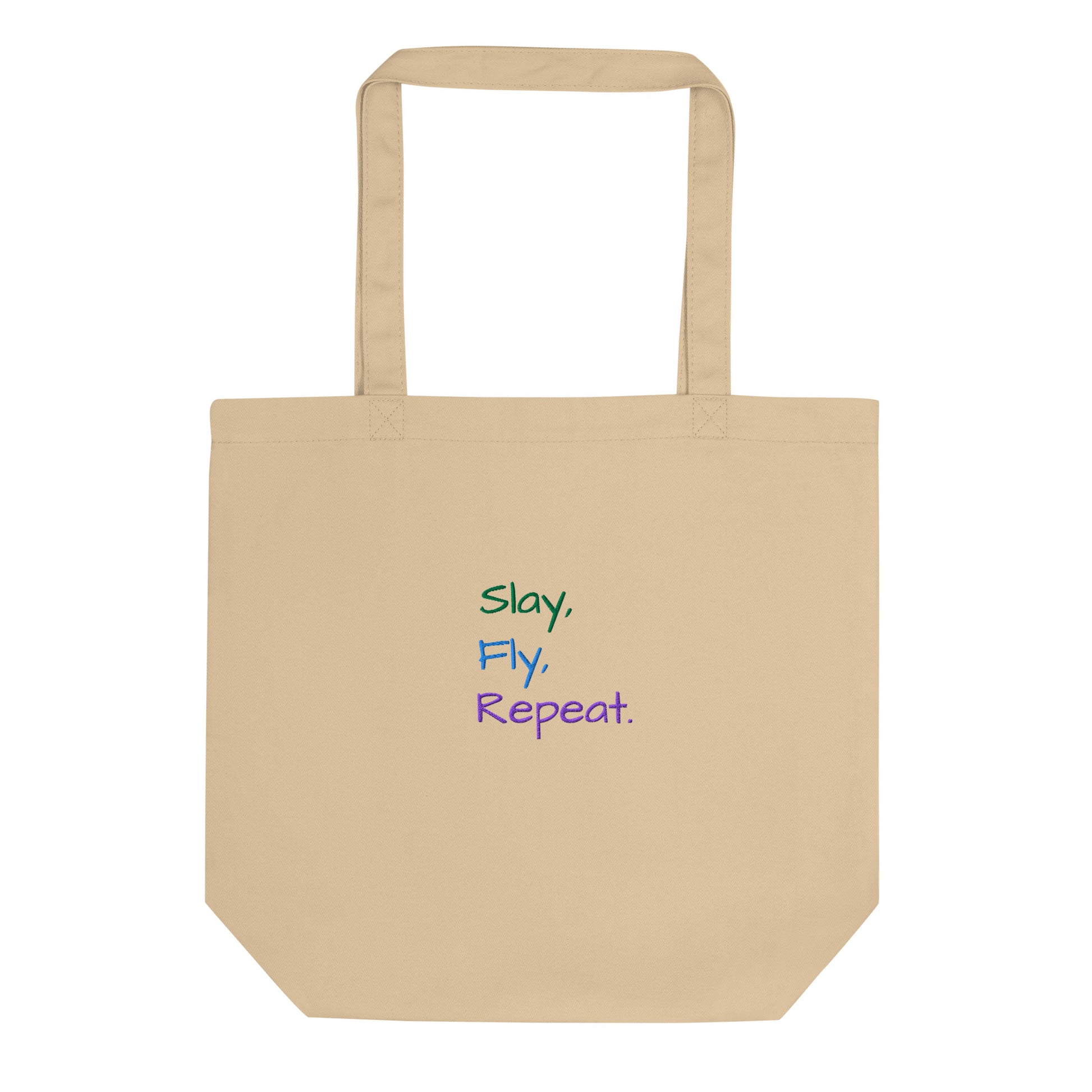 Slay, Fly Repat - Eco-friendly Tote Bag for Travel Lovers -  Travel Clothing