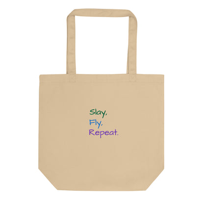 Slay, Fly Repat - Eco-friendly Tote Bag for Travel Lovers -  Travel Clothing