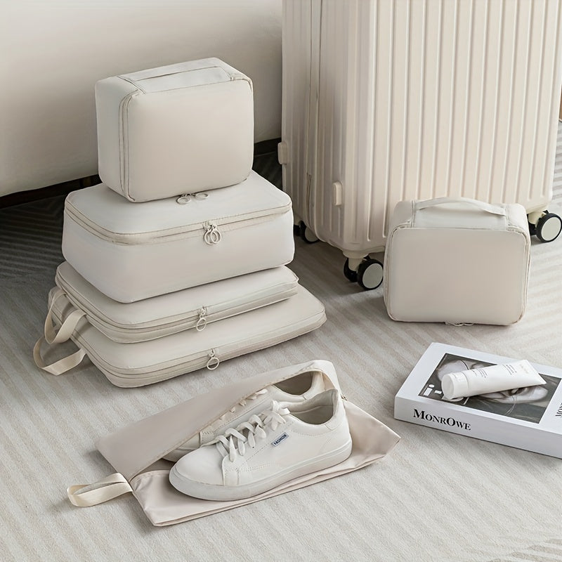 8 Pieces Travel Organisers - Waterproof Packing cubes for your carry-on or suitcase  Travel Organisers