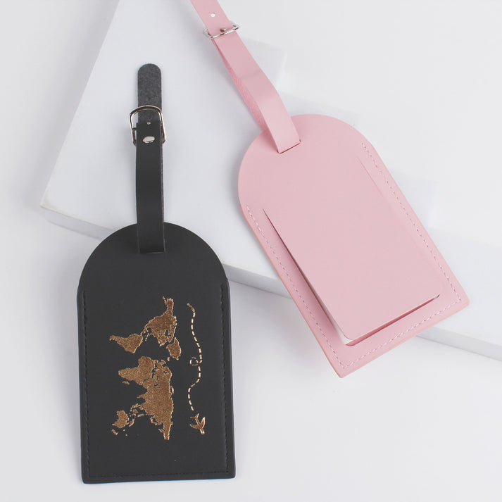 Leather luggage name tag travel gift