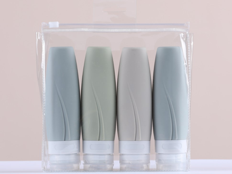 Re-fillable Silicone Travel Bottles Set – Portable, Reusable Toiletries Containers