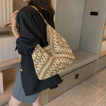 Straw Woven Shoulder Bag - Stylish Summer Handbag – Travel Accessories Travel Bags - Tribe Feel