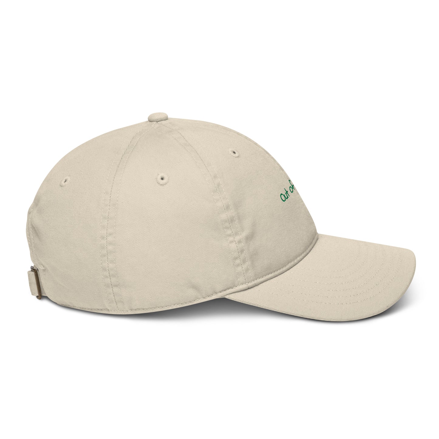 Eco-friendly hat. Sustainable cotton, out of office baseball cap. unique travel gifts. white cap unisex. adjustable strap