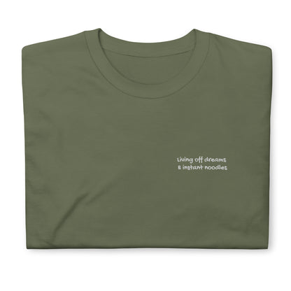 Living off Dreams and Instant Noodles - Short-Sleeve Unisex T-Shirt Perfect Travel Gift -  Travel Clothing