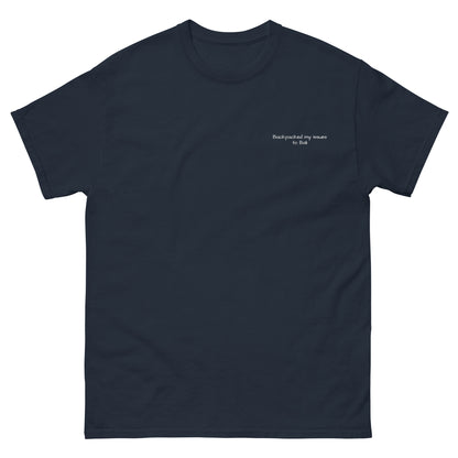 Backpacked my issues to Bali Unisex Embroidered tee for travellers -  Travel Clothing