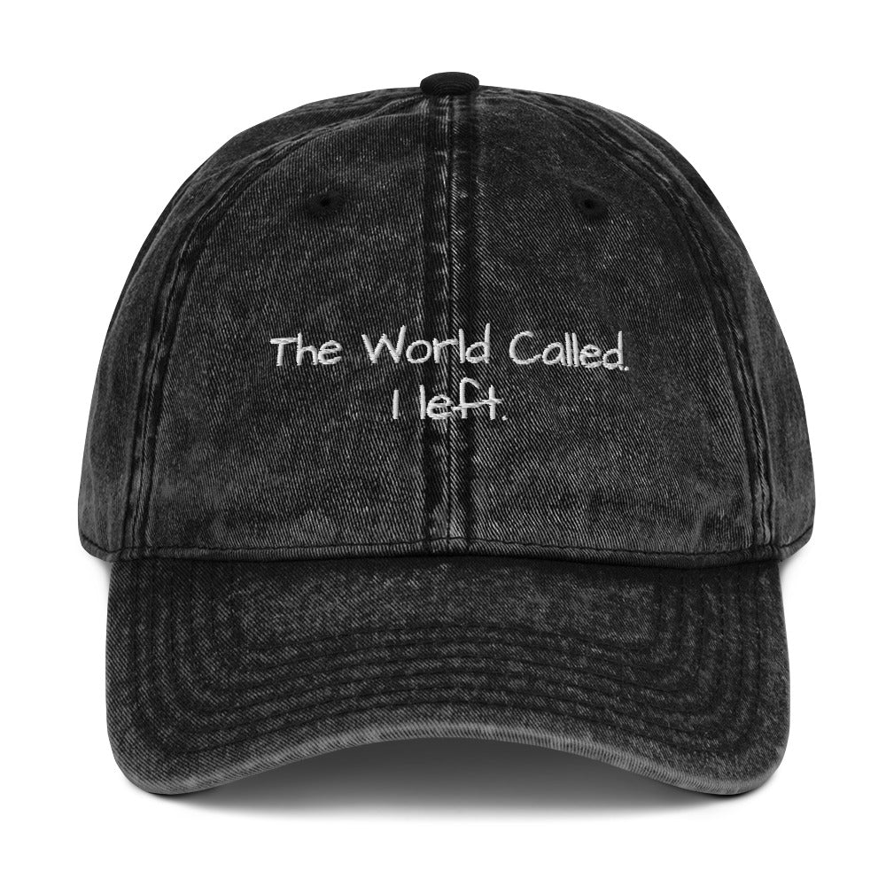 The World Called I Left - Vintage Cotton Baseball Cap For Travel Lovers -  Travel Clothing
