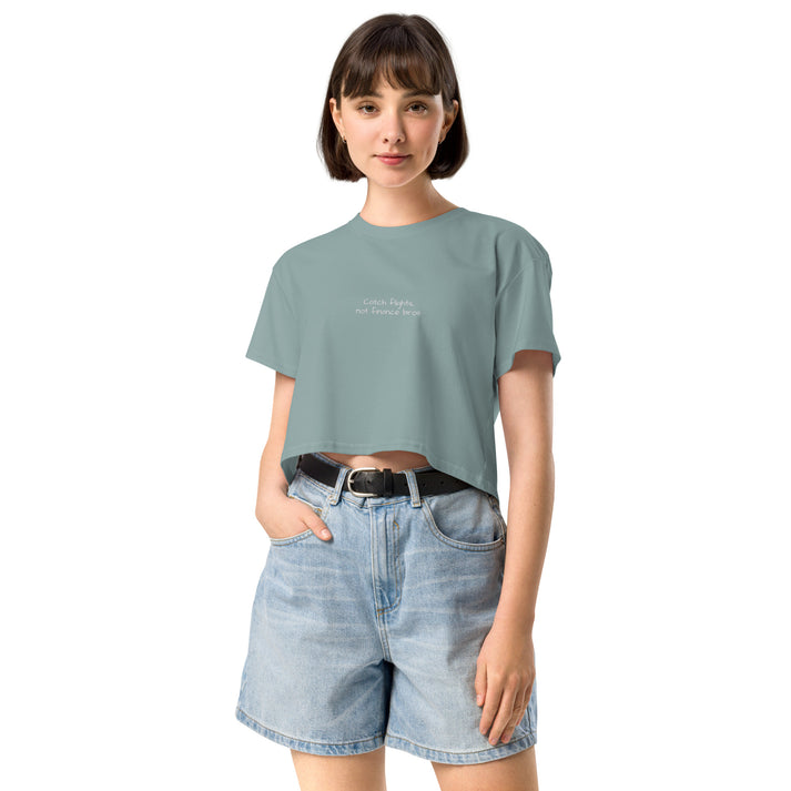 Catch Flights crop top back view, crop tops for travel