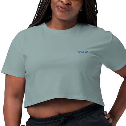 To The Sea Embroidered Women’s crop top - Perfect Gift For Women who Love Travelling -  Travel Clothing